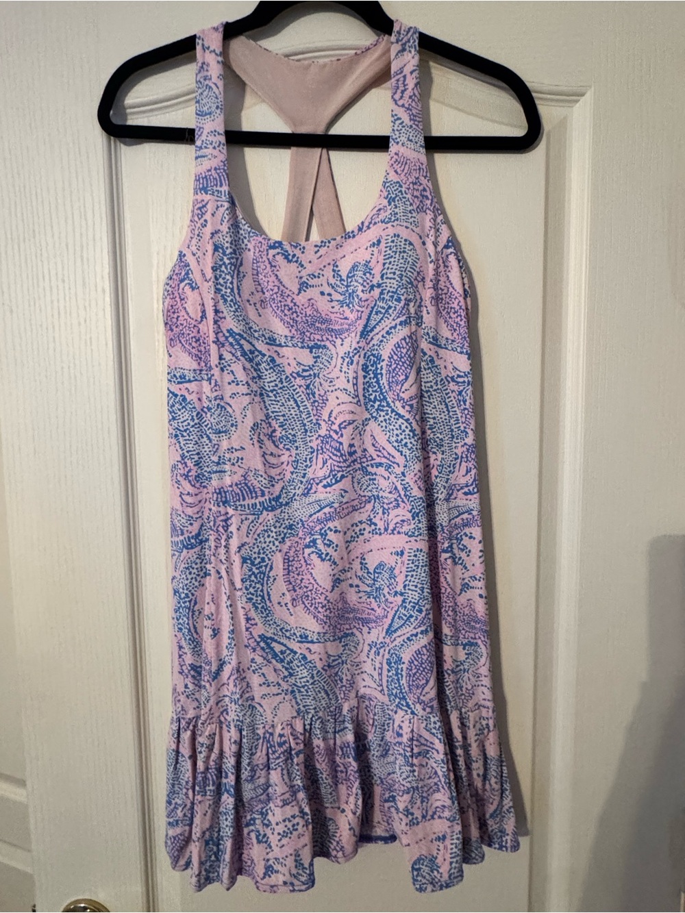 Woman’s Pink Paisley Racerback One-Piece Dress